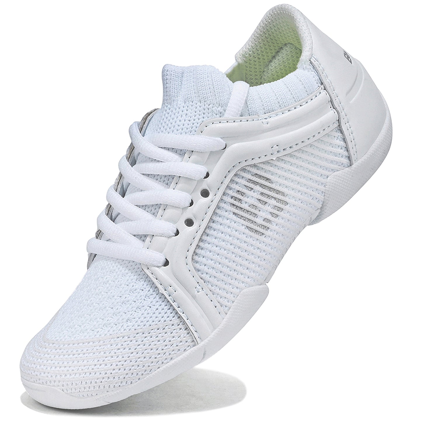 BAXINIER Girls White Cheerleading Dance Sneakers Women Breathable Athletic Training Tennis