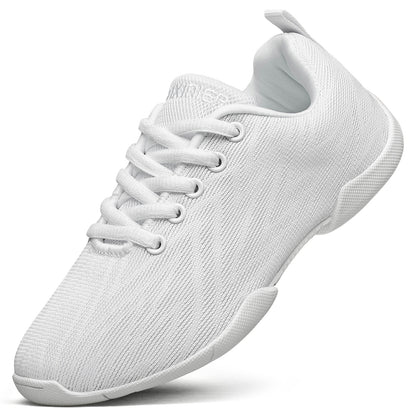 BAXINIER Girls Cheer Shoes White Cheerleading Shoes Lightweight Youth Competition Sneakers Athletic Training Tennis Walking Shoes