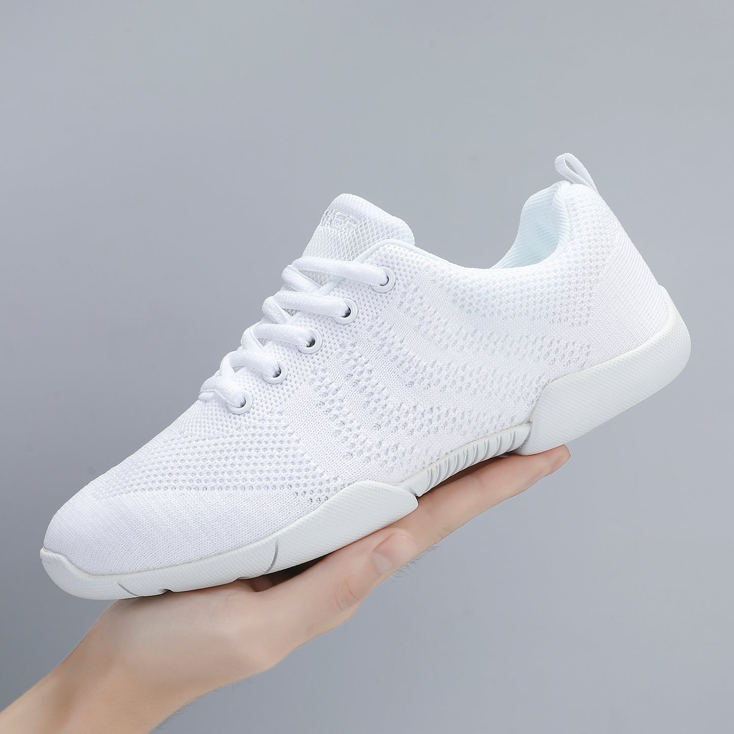 BAXINIER Girls White Mesh Cheerleading Dance Shoes Breathable Youth Performance Cheer Sneakers