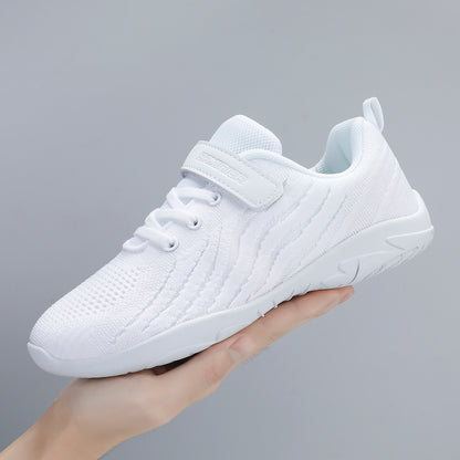 BAXINIER Girls All White Cheerleading Shoes Lightweight Youth Training Dance Tennis Sneakers