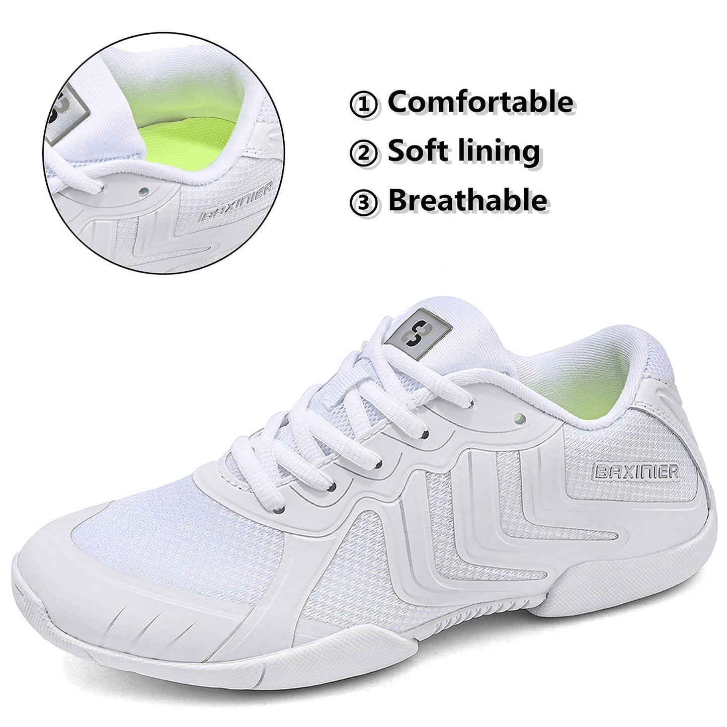 BAXINIER Cheerleading Shoes Youth Competition Dance Sneakers Athletic Training Tennis