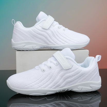 BAXINIER Girls All White Cheerleading Shoes Lightweight Youth Training Dance Tennis Sneakers