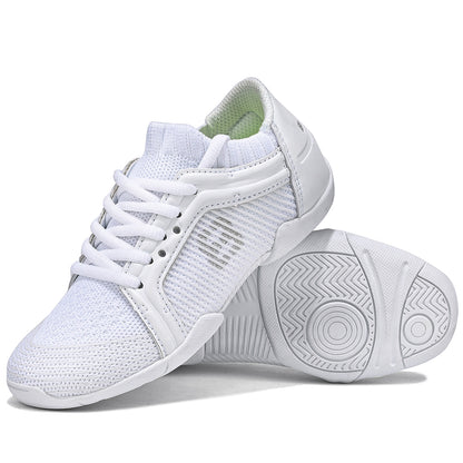 BAXINIER Girls White Cheerleading Dance Sneakers Women Breathable Athletic Training Tennis