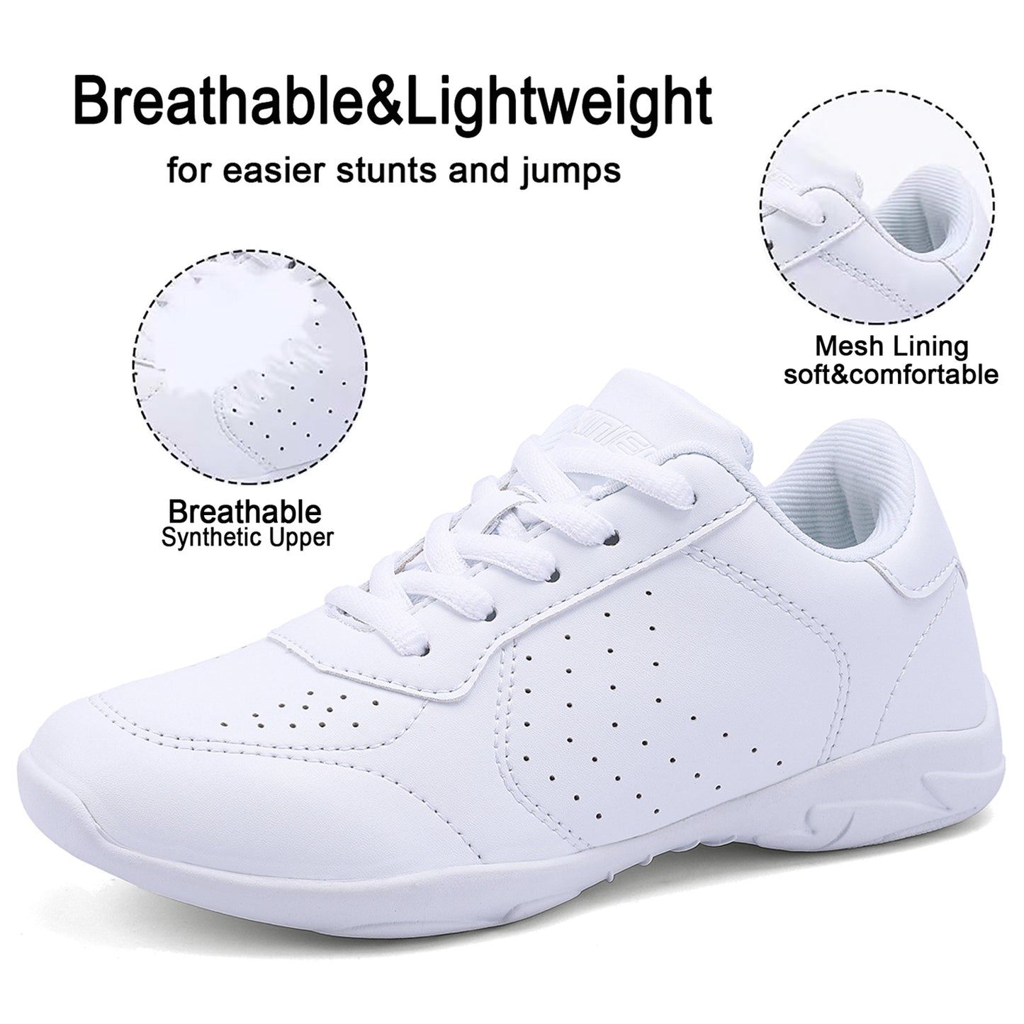 BAXINIER  Cheerleading Shoes Lightweight Cheer Sneakers Women Running Sneakers