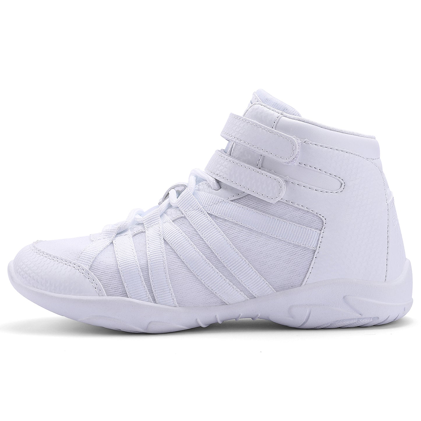 BAXINIER Girls White High Top Cheerleading Shoes Lightweight Youth Cheer Competition Sneakers Training Dance Tennis Shoes