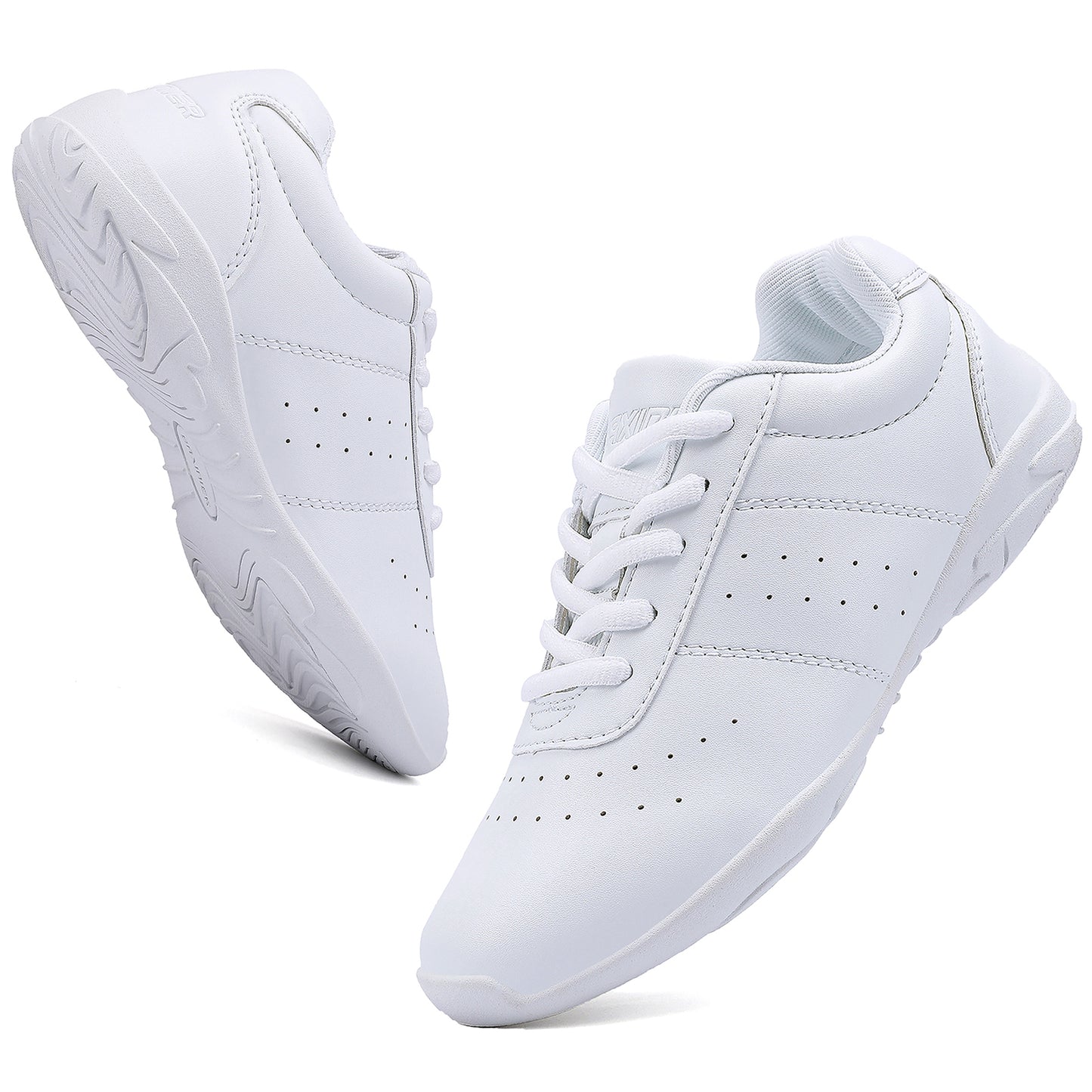 BAXINIER Youth Girls White Cheerleading Dancing Shoes  Walking Breathable Competition Cheer Sneakers