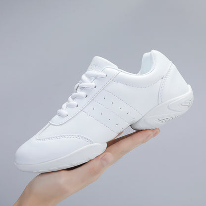 BAXINIER Girls White Cheerleading Dance Shoes Athletic Training Tennis Breathable Cheer Sneakers