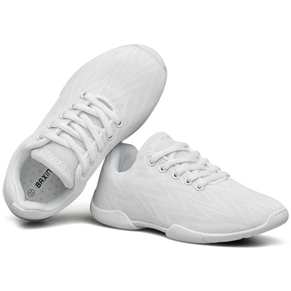 BAXINIER Girls Cheer Shoes White Cheerleading Dance Shoes Lightweight Youth Competition Sneakers Athletic Training Tennis Walking Shoes