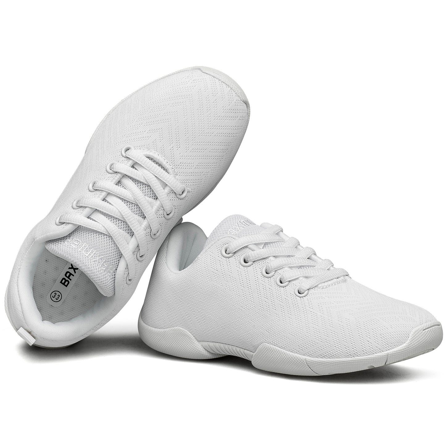 BAXINIER Girls White Cheerleading Shoes Breathable Youth Cheer Competition Sneakers Athletic Training Dance Tennis Walking Shoes