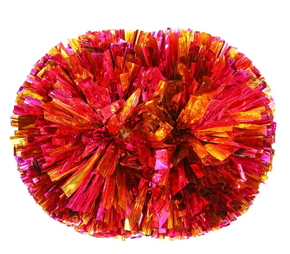 BAXINIER Cheerleading Pom Poms Cheer Pom Poms with Baton Handle Metallic Foil Pompoms for Adult for Team Sports Party Dance Cheering Squad Accessories 14 Inch